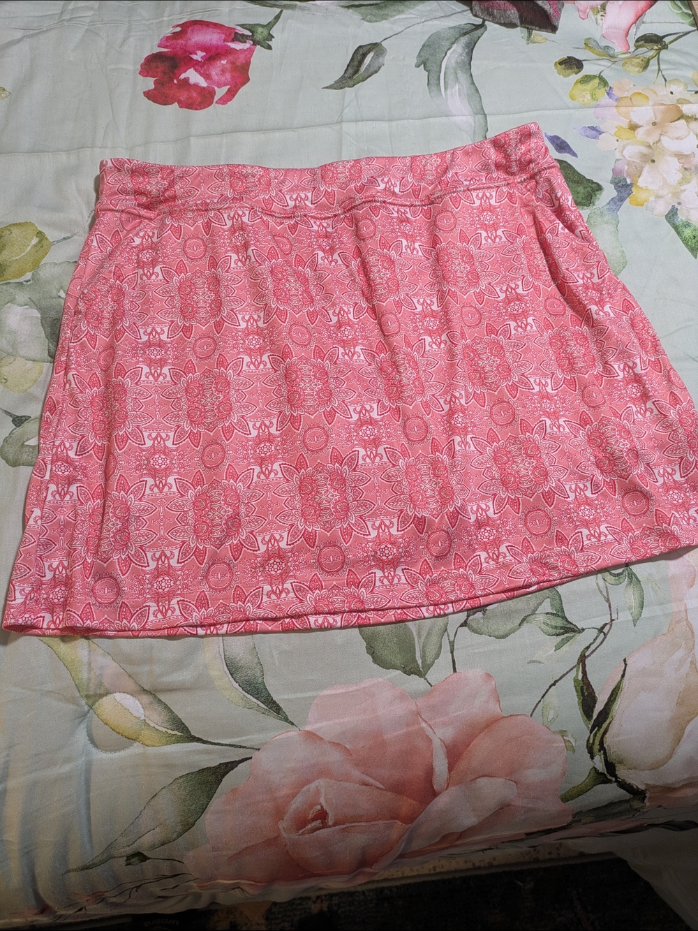 Women's Pink Patterned A-Line Skort